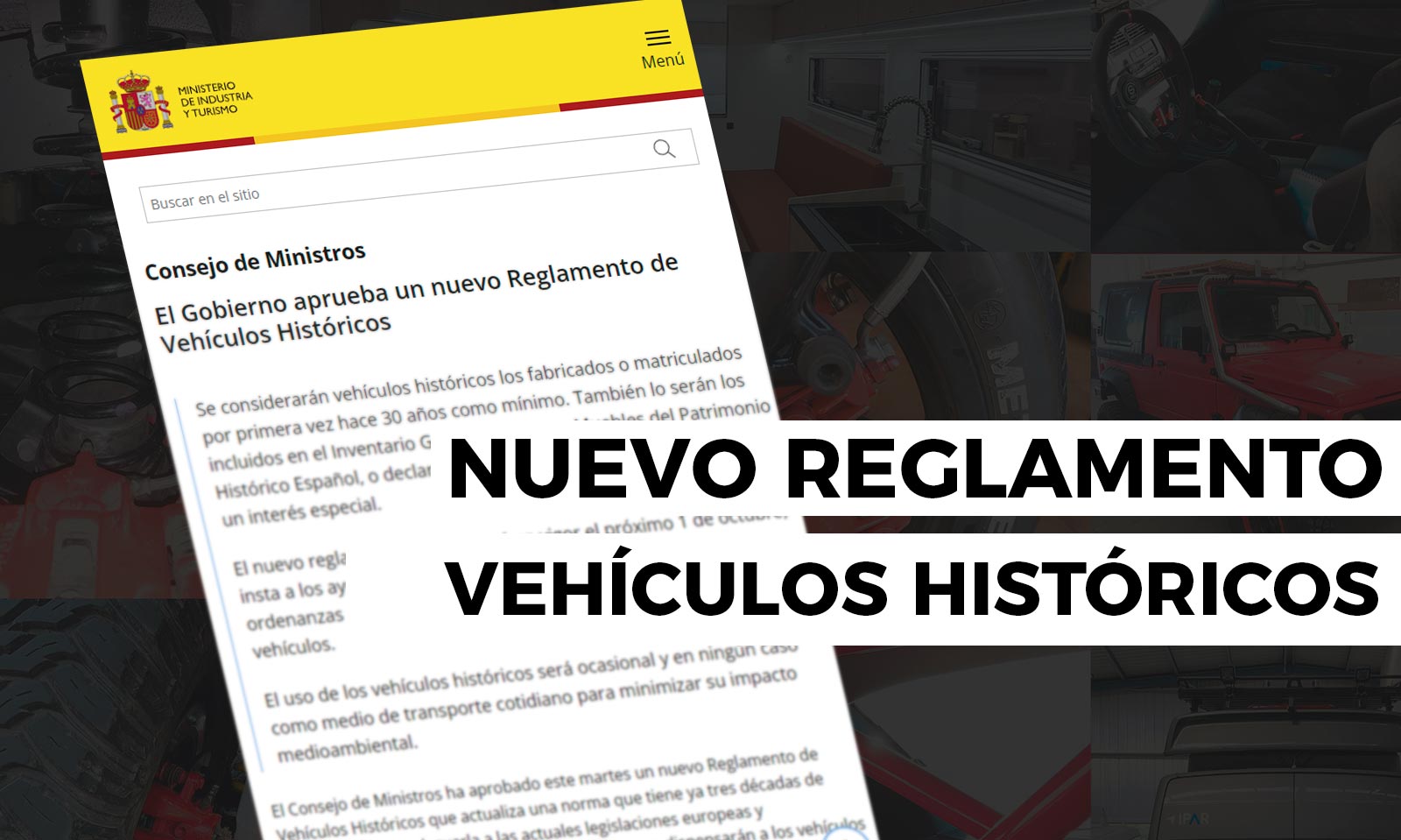 Portada nuevo reglamento vehículos historicos